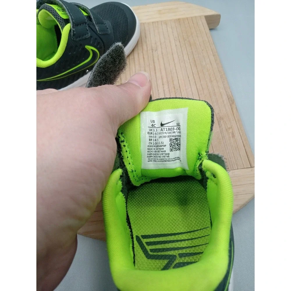 Nike AT1803-004 Star Runner 2 TDV Sneakers Toddler Shoes Grey Green Size 4C‎